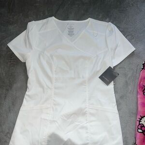 Jaanuu Classic White Scrub Top